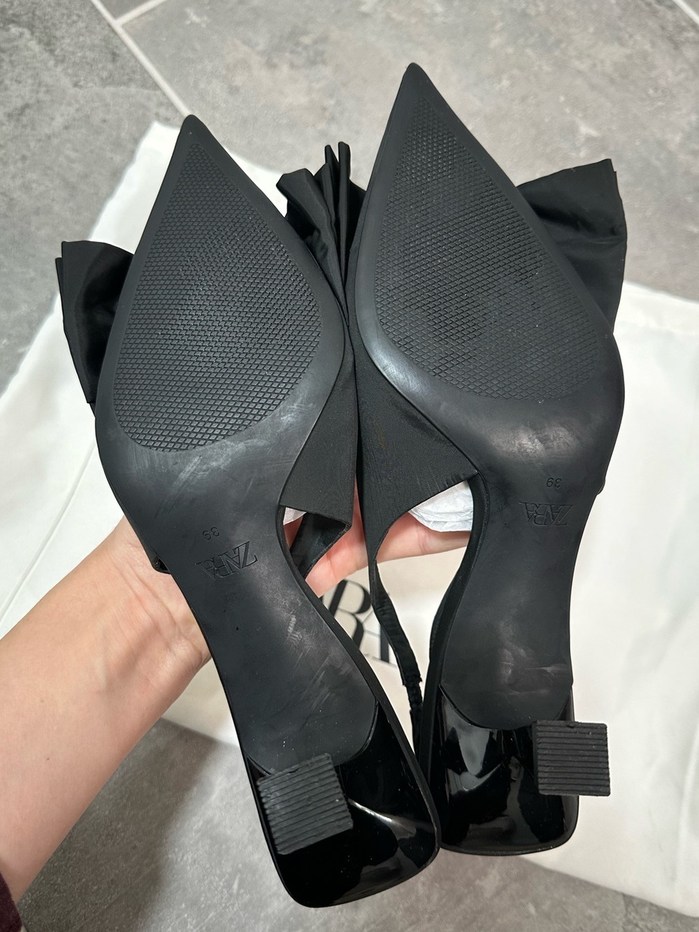 ZARA SLINGBACK HEELS WITH BOW - Picture 14 of 15